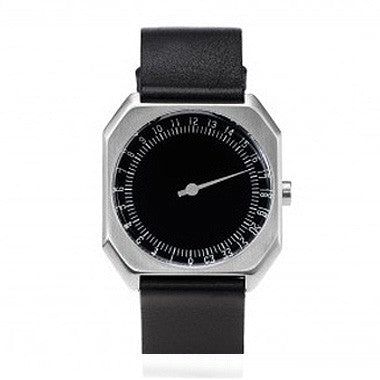 Slow Jo 06: Black Leather / Silver Case / Black Dial