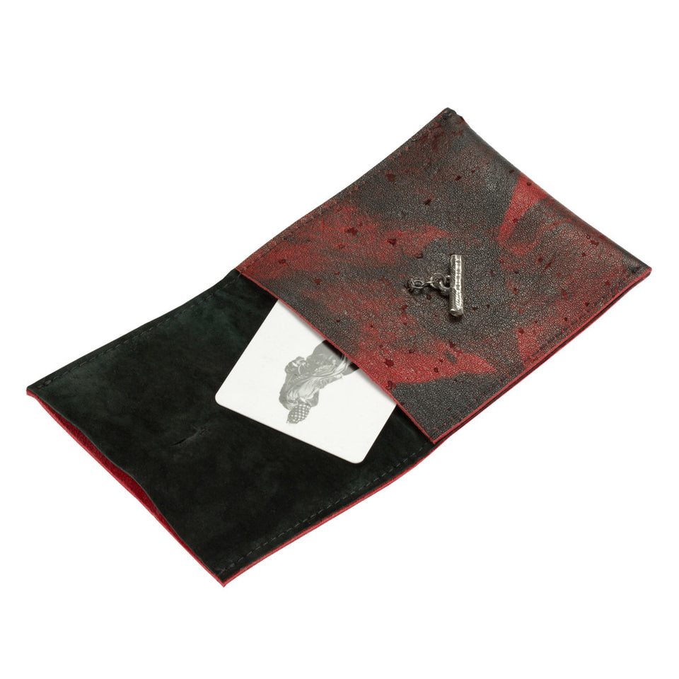 Henson Small Wallet- Black/ Red Kangaroo