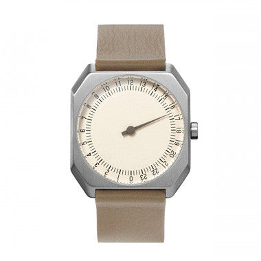 Slow Jo 10: Beige Leather / Creme Dial