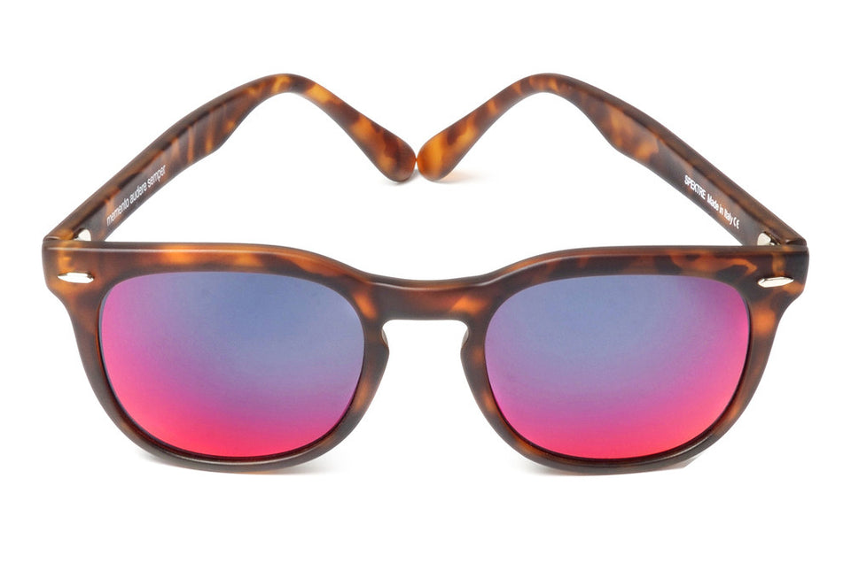 Spektre MeMento Audere Semper Sunglasses: Matte Tortoise/Red Mirror (MAS-AM/3)