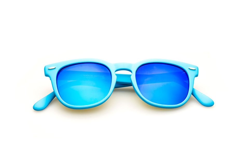Spektre Memento Audere Semper Sunglasses: Matte Azul/Blue Mirror (MAS-F/1)