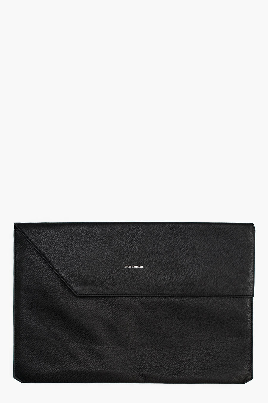Odeur Artefacts Fold Laptop Case: Black Leather