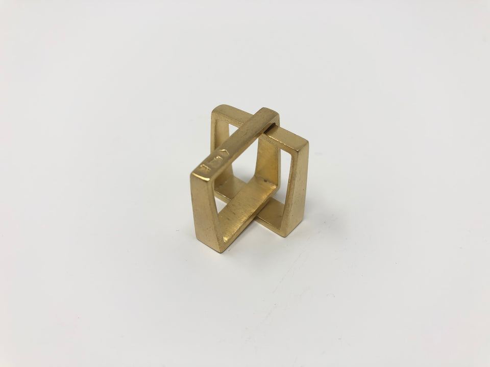 Lucieblanche Square Collection: 2 Module Vermeil Ring
