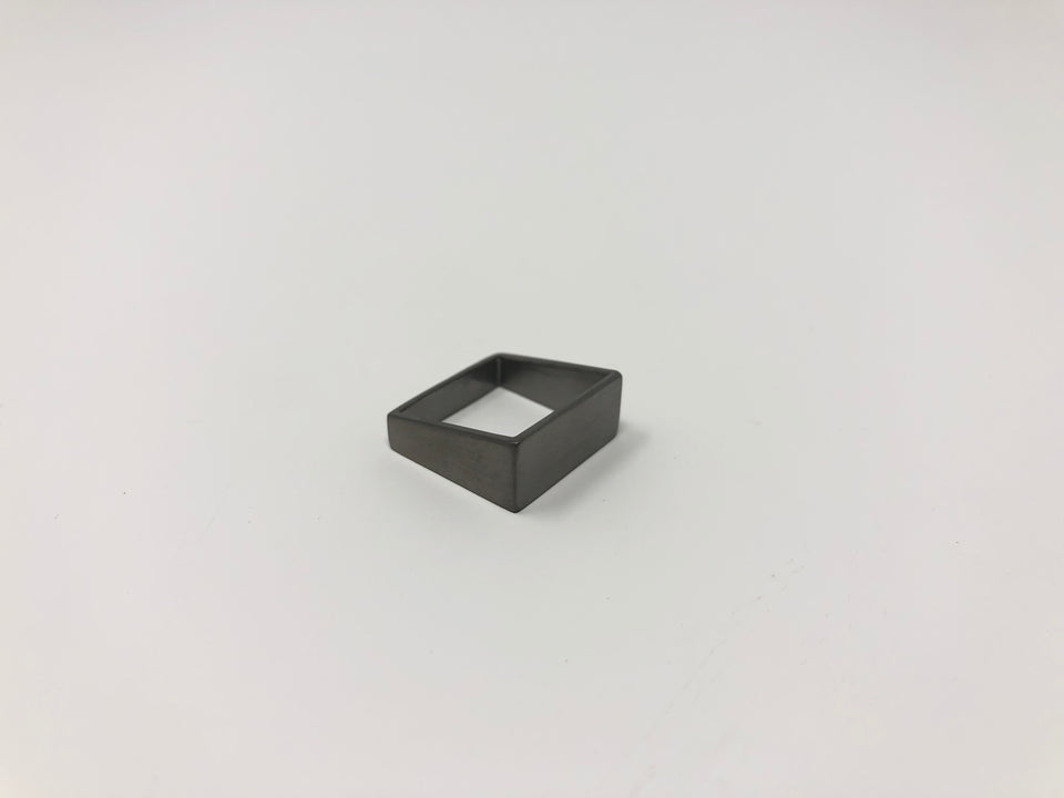 Lucieblanche Square Collection: 1 Way Module Polished Ruthenium Ring