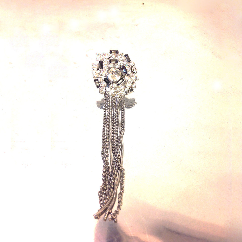 Stella Nemiro Allure Silver White Ring with Chains